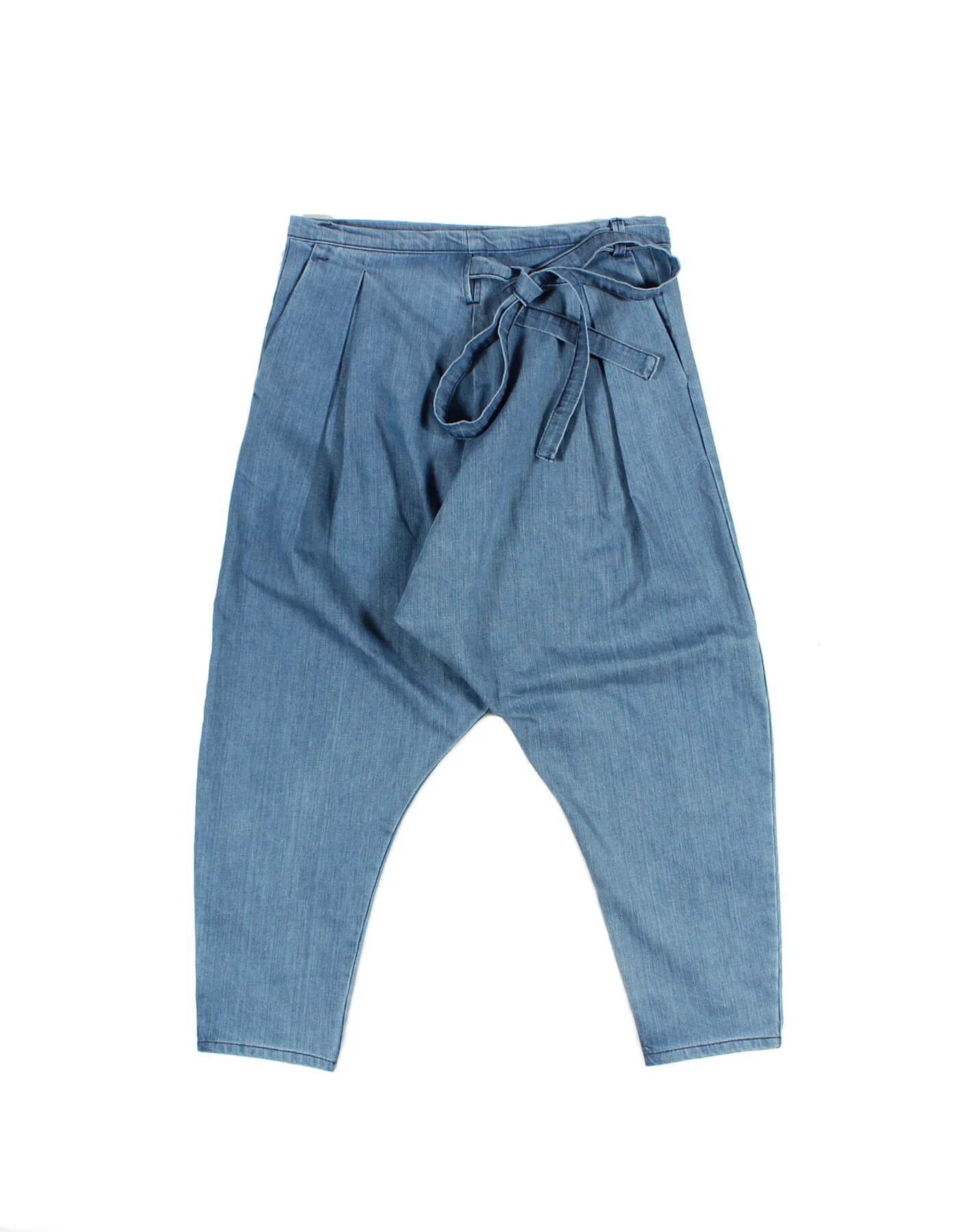 【新品未使用,タグ付き】FLOWER MOTIF SH.PANTS | MEN MOMOHIKI - DENIM - LIGHT WASH | Prospective Flow | Japanese